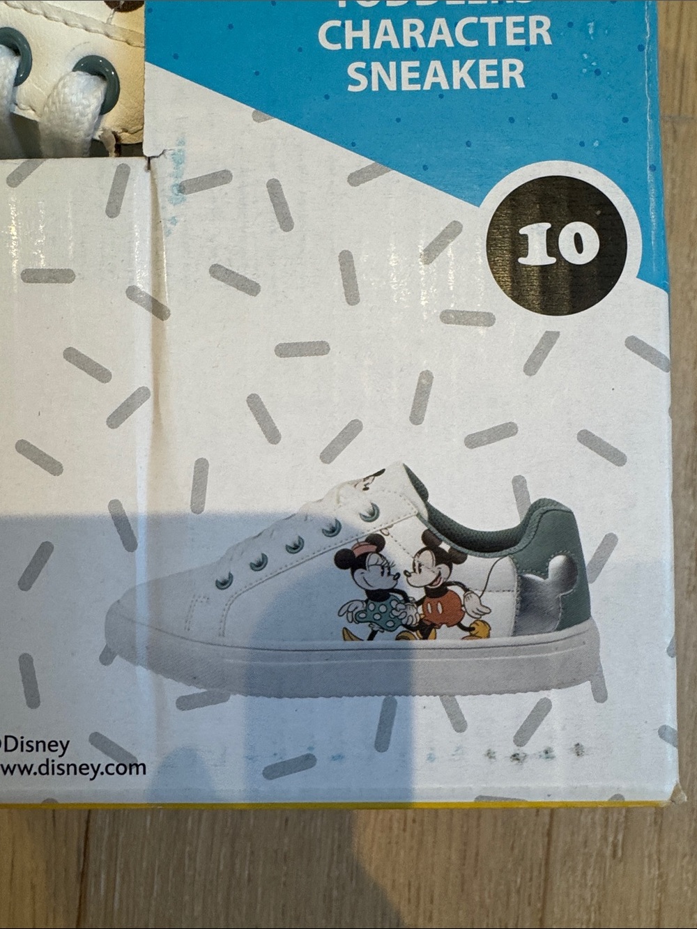 Disney White Kids Sneakers with Gray Heel & Minnie & Mickey Art